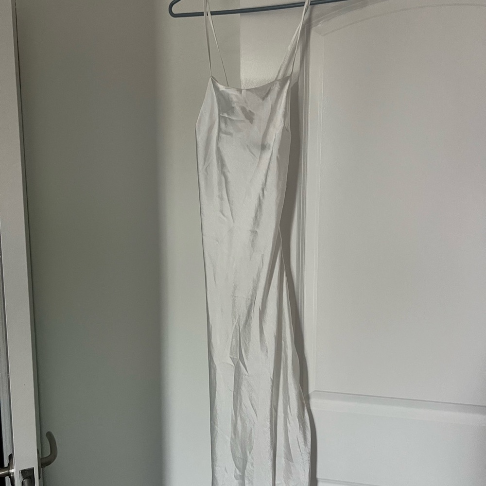 Nasty Gal white slip dress for special events or parties